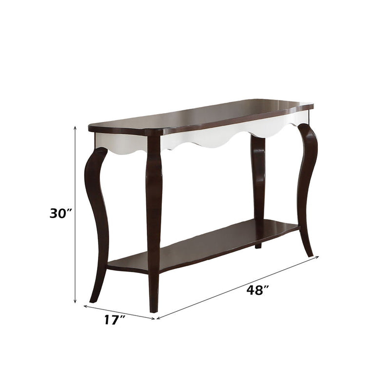 Mathias - Sofa Table - White & Walnut - R&R Furniture Gallery (Fountain Valley, CA)