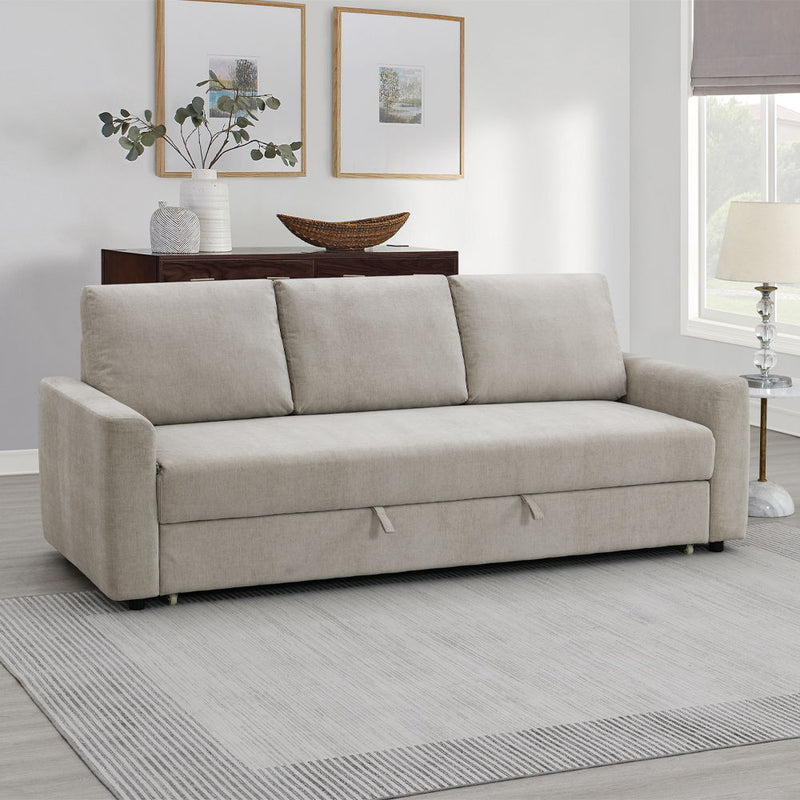 Leira - Sofa With Sleeper - Beige Linen - R&R Furniture Gallery (Fountain Valley, CA)