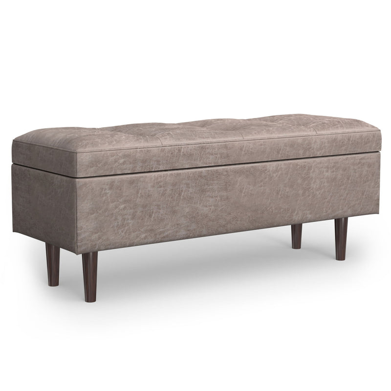 Shay - Large Square Coffee Table Storage Ottoman Mid-Century Style - R&R Furniture Gallery (Fountain Valley, CA)