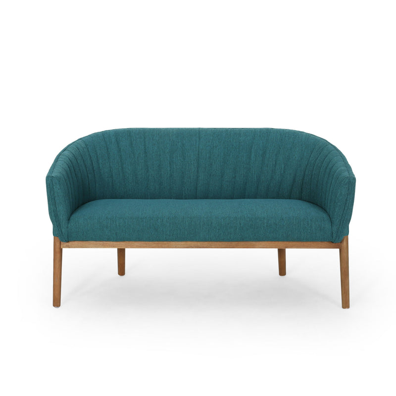 Mid Century Modern Loveseat With Channel Stitched Backrest - R&R Furniture Gallery (Fountain Valley, CA)