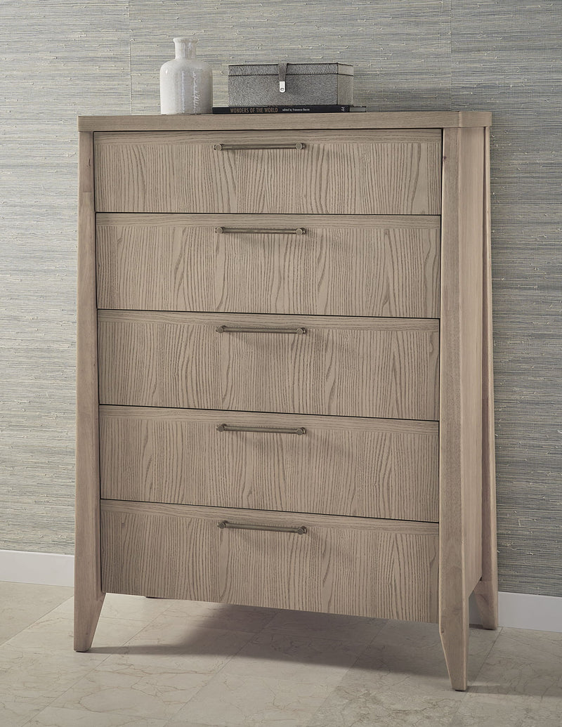 Sumire Five Drawer Ash Wood Chest in Ginger