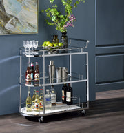 Inyo - Serving Cart - Clear Glass & Chrome - R&R Furniture Gallery (Fountain Valley, CA)