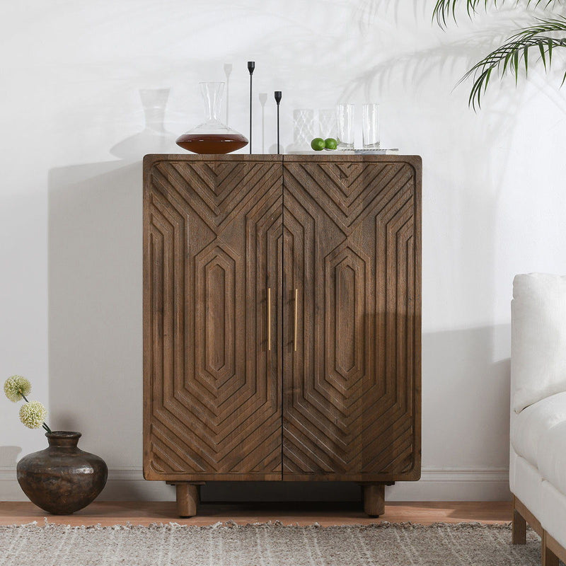 Holmes - Bar Cabinet - Artisan Brown - R&R Furniture Gallery (Fountain Valley, CA)