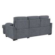 Rebecca - Sofa With Pull Out Bed, Storage Chaise, USB And Cup Holders - Dark Gray - R&R Furniture Gallery (Fountain Valley, CA)