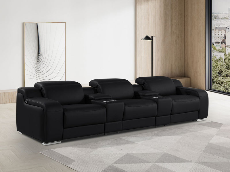 1116 - 5-Piece Modular Power Reclining Sofa In With 3 Power Recliners & Power Headrests - R&R Furniture Gallery (Fountain Valley, CA)