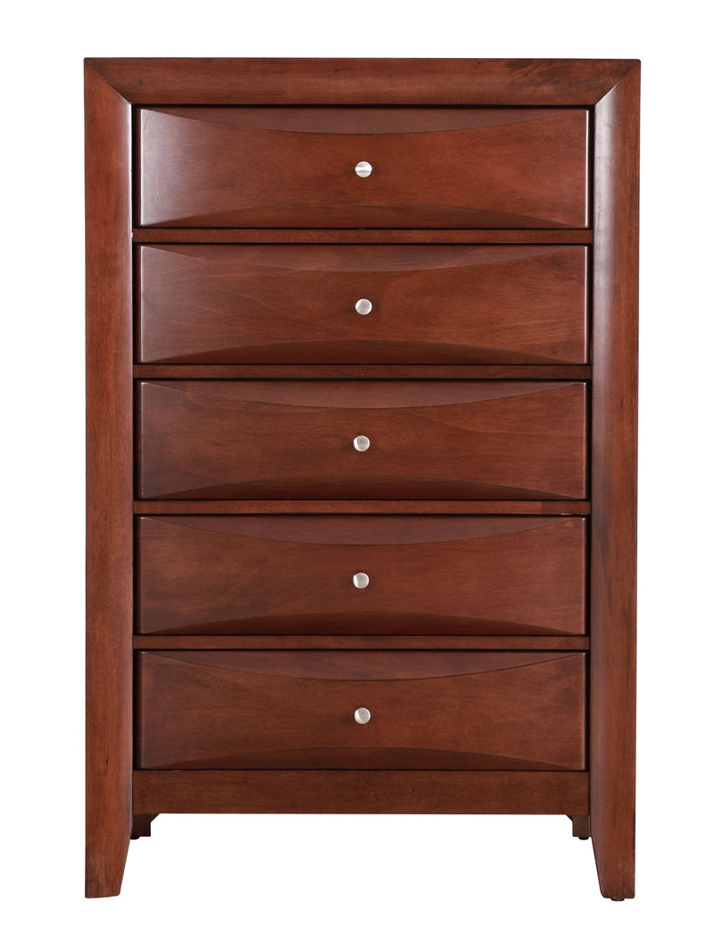 Glory Furniture Marilla Accent Chest with four drawers and wooden finish, ideal for stylish storage in living or bedroom spaces.