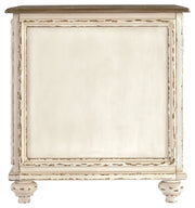 Realyn - Chair Side End Table - Insert Mirror - White / Brown - R&R Furniture Gallery (Fountain Valley, CA)