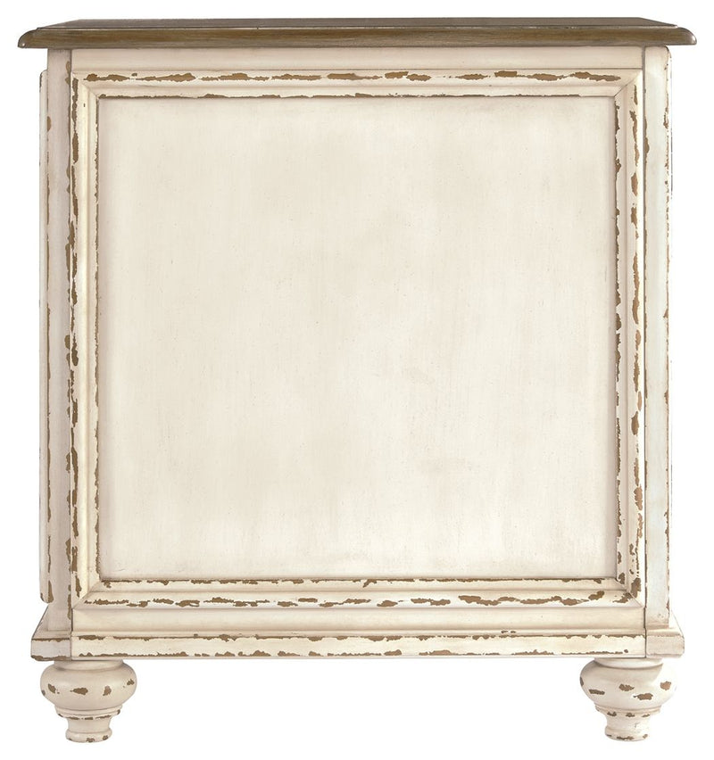 Realyn - Chair Side End Table - Insert Mirror - White / Brown - R&R Furniture Gallery (Fountain Valley, CA)