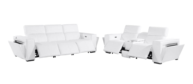 1224 - 6-Piece Modular Power Reclining Sofa And Console Loveseat Set In With 5 Power Recliners & Power Headrests