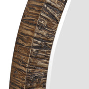 Uttermost Wayde Bark Round Wall Mirror with gold finish, featuring a textured bark-inspired frame for stylish interior decor.