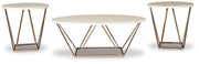 Tarica - Occasional Table Set (Set of 3) - White / Metallic - R&R Furniture Gallery (Fountain Valley, CA)