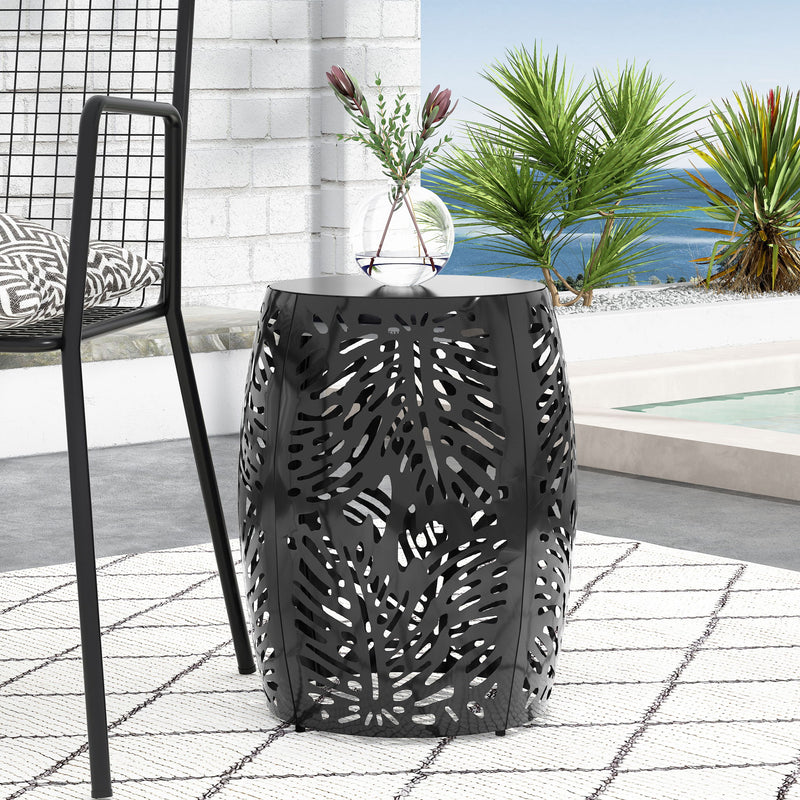 Modern design Noble House metal end table with a large surface, featuring sleek metal legs and a contemporary style for living rooms.
