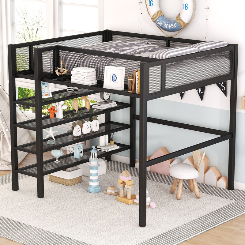 Loft Bed With 4 Tier Shelves And Storage - R&R Furniture Gallery (Fountain Valley, CA)