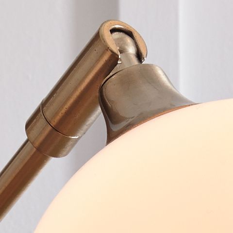 Taliya - Metal Arc Lamp  - Champagne / White - R&R Furniture Gallery (Fountain Valley, CA)