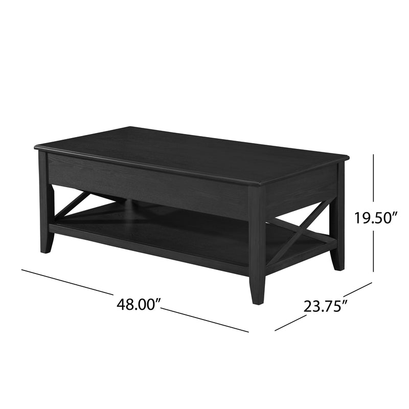 Decatur - Farmhouse Lift Top Coffee Table With Storage - Black / Ash - R&R Furniture Gallery (Fountain Valley, CA)
