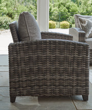 Oasis Court - Sofa, Chairs, Table Set (Set of 4) - Gray - R&R Furniture Gallery (Fountain Valley, CA)