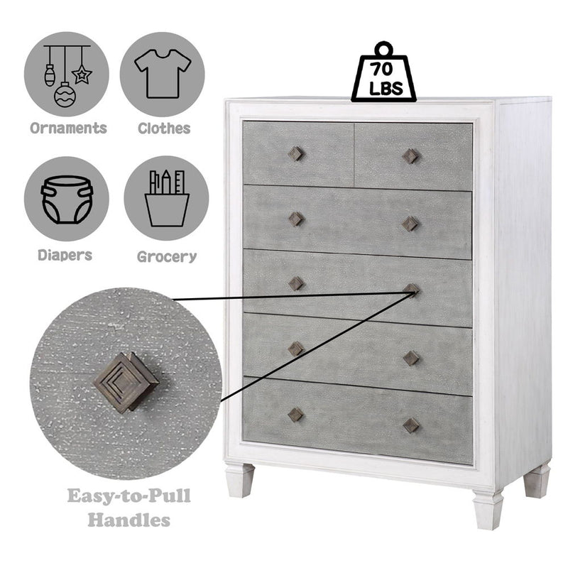 Katia - Chest - Rustic Gray & Weathered White - R&R Furniture Gallery (Fountain Valley, CA)