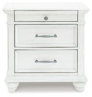 Kanwyn - Three Drawer Night Stand - Whitewash - R&R Furniture Gallery (Fountain Valley, CA)