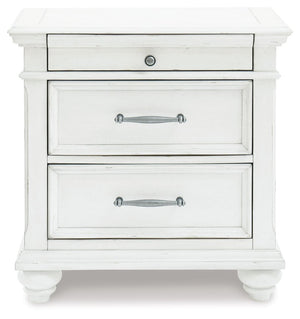 Kanwyn - Three Drawer Night Stand - Whitewash - R&R Furniture Gallery (Fountain Valley, CA)