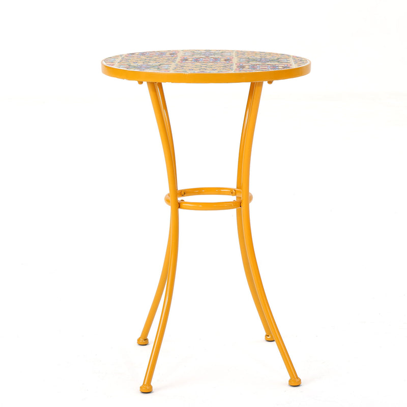 Outdoor Side Table With Tile Mosaic Table Top - Yellow - R&R Furniture Gallery (Fountain Valley, CA)