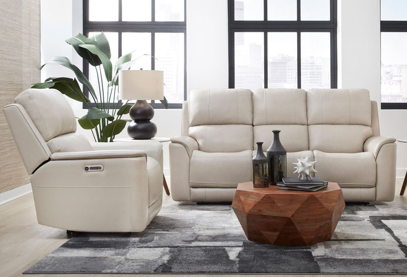 Parker Living Easton Zero Gravity Power Reclining 3-piece sofa set with plush cushions and modern design in a living room setting.
