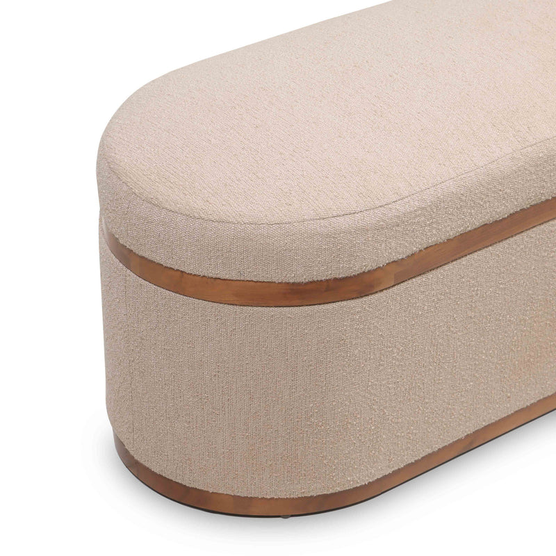 Olivier - Boucle Oval Storage Ottoman - R&R Furniture Gallery (Fountain Valley, CA)