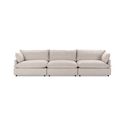 Classic Home Caplan modular sectional in a modern stationary sofa with plush cushions and fabric upholstery.