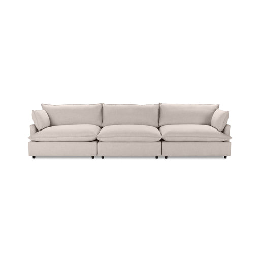 Classic Home Caplan modular sectional in a modern stationary sofa with plush cushions and fabric upholstery.