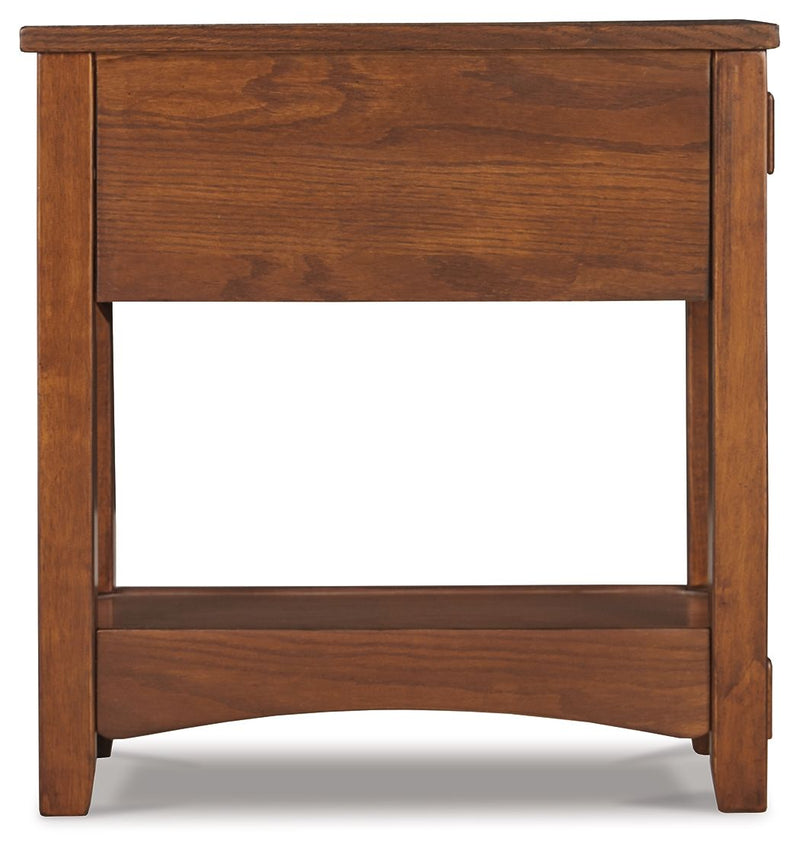 Breegin - Chair Side End Table - 1 Drawer - Brown - R&R Furniture Gallery (Fountain Valley, CA)
