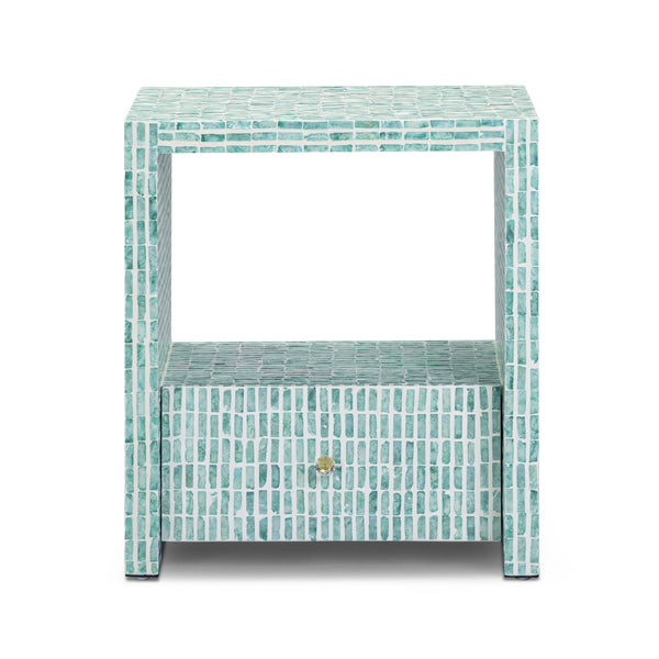 Tia - Mother Of Pearl Nightstand - Blue