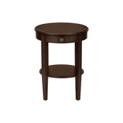 8th Street espresso 2-tier accent side table with a transitional style, featuring a sleek, two-level design and smooth finish.