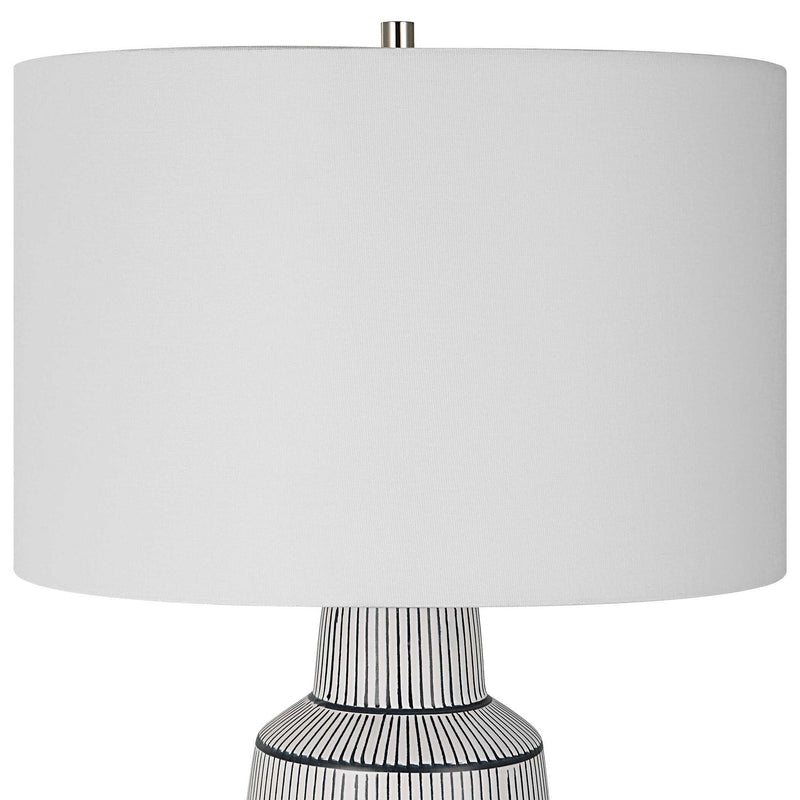 Breton - Nautical Stripe Table Lamp - White