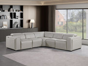1224 - 5-Piece L-Shaped Sectional Sofa In With 3 Power Recliners & Power Headrests - R&R Furniture Gallery (Fountain Valley, CA)