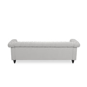 Noble House Chesterfield style 3-seater sofa with deep button tufting and plush upholstery in a stationary design.