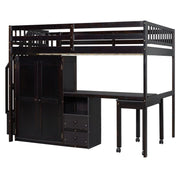 Loft Bed With Stairs, Bookshelf, Drawers, Desk & Wardrobe, Space Saving Multifunctional Furniture - R&R Furniture Gallery (Fountain Valley, CA)