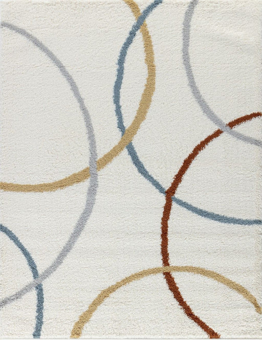 Loft Shag - 7'10" X 9'10" Polypropylene Shaggy Area Rug - Ivory - R&R Furniture Gallery (Fountain Valley, CA)
