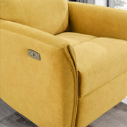 Suede Recliner Chair - Dark Yellow - R&R Furniture Gallery (Fountain Valley, CA)