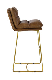 Alsey - Bar Chair - Saddle Brown Top Grain Leather - R&R Furniture Gallery (Fountain Valley, CA)