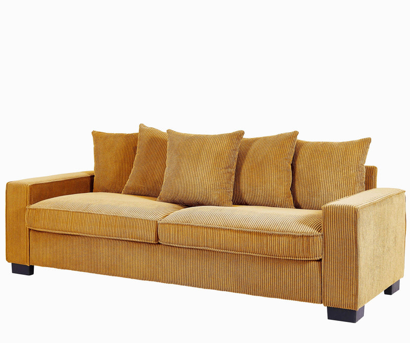 Luxe Sofa With 5 Matching Toss Pillows, Sleek Design, Spacious And Comfortable 3 Seater Couch - R&R Furniture Gallery (Fountain Valley, CA)