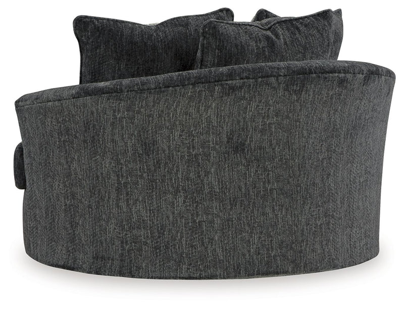 Biddeford - Oversized Swivel Accent Chair - Shadow - R&R Furniture Gallery (Fountain Valley, CA)