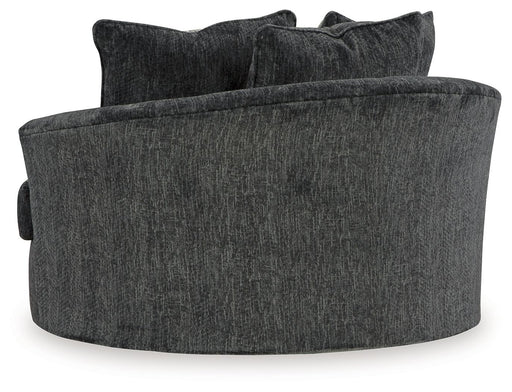 Biddeford - Oversized Swivel Accent Chair - Shadow - R&R Furniture Gallery (Fountain Valley, CA)