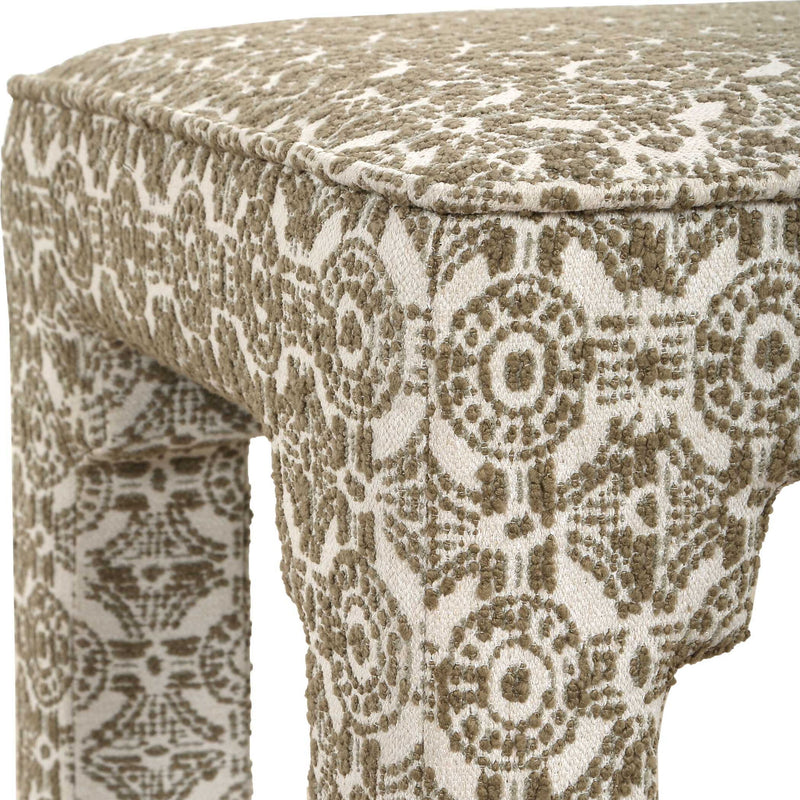Satoria - Upholstered Small Bench - Green / White
