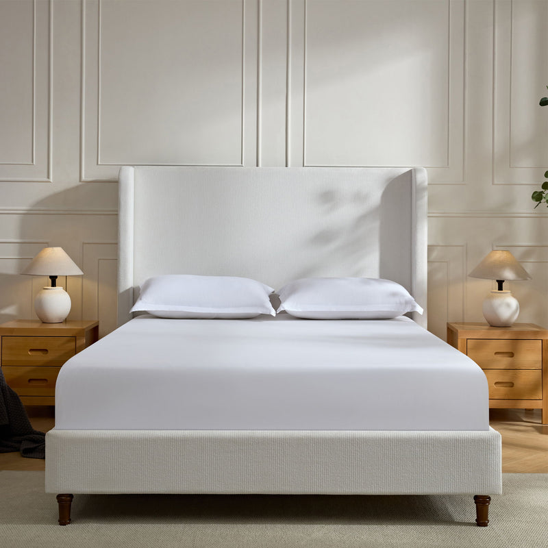 Harper - Tall Headboard Upholstered Bed / High Headboard / Elegant Simplicity / No Box Spring Needed - R&R Furniture Gallery (Fountain Valley, CA)