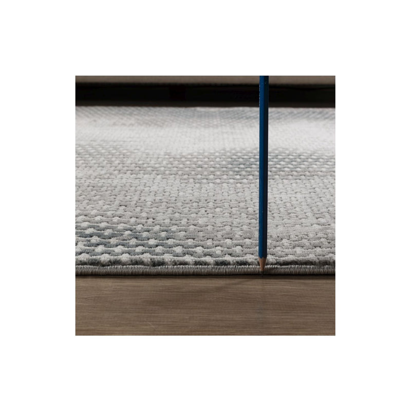 Geometrix - 5'3" X 7'3" Area Rug, Geometric 3D Effect - Ivory / Gray - R&R Furniture Gallery (Fountain Valley, CA)