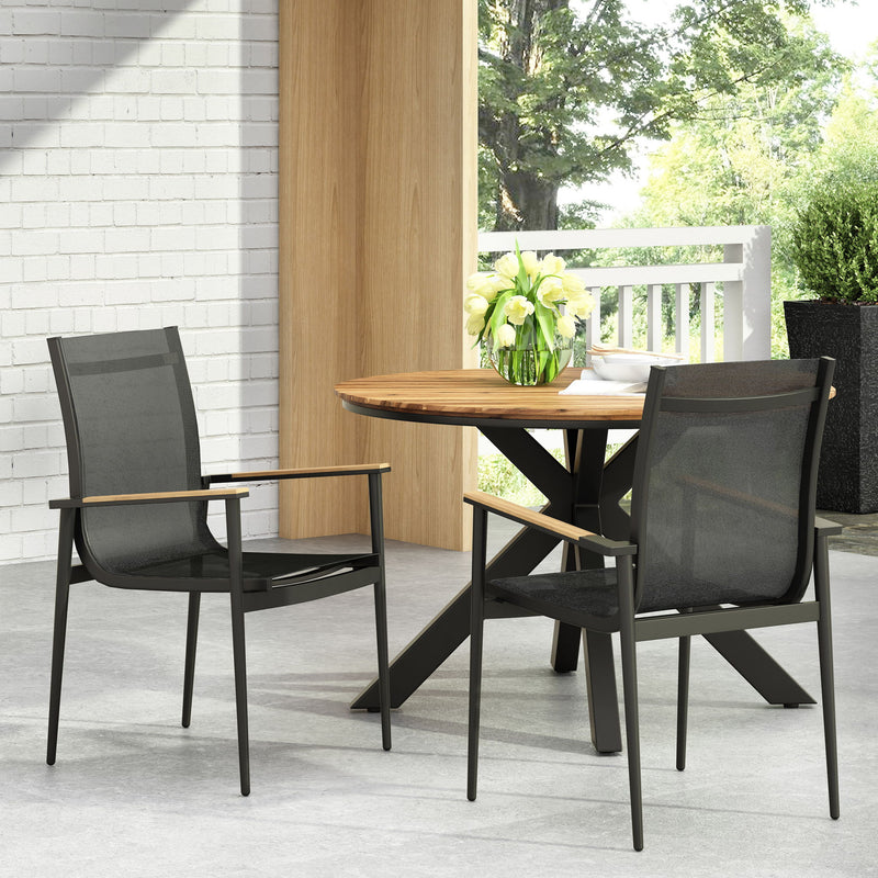 Barrister - Dining Chair (Set of 2) - Black / Natural - R&R Furniture Gallery (Fountain Valley, CA)