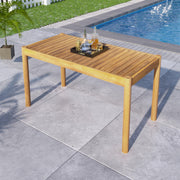 Classic Patio Dining Table, Acacia Wood - Light Teak - R&R Furniture Gallery (Fountain Valley, CA)