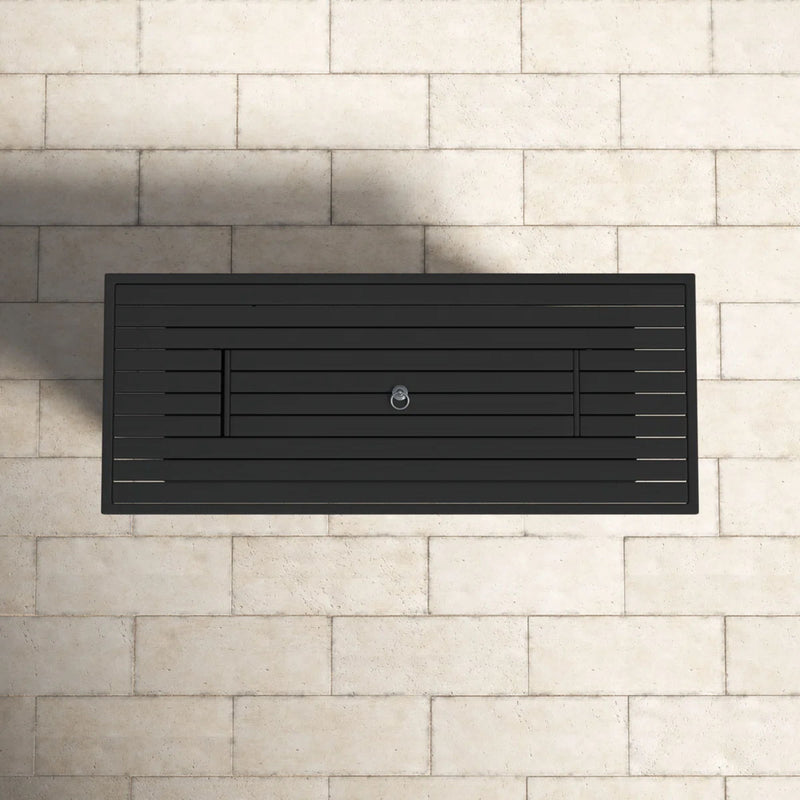 Propane / Gas Outdoor Fire Pit Table With Lid Durable Construction - Black - R&R Furniture Gallery (Fountain Valley, CA)