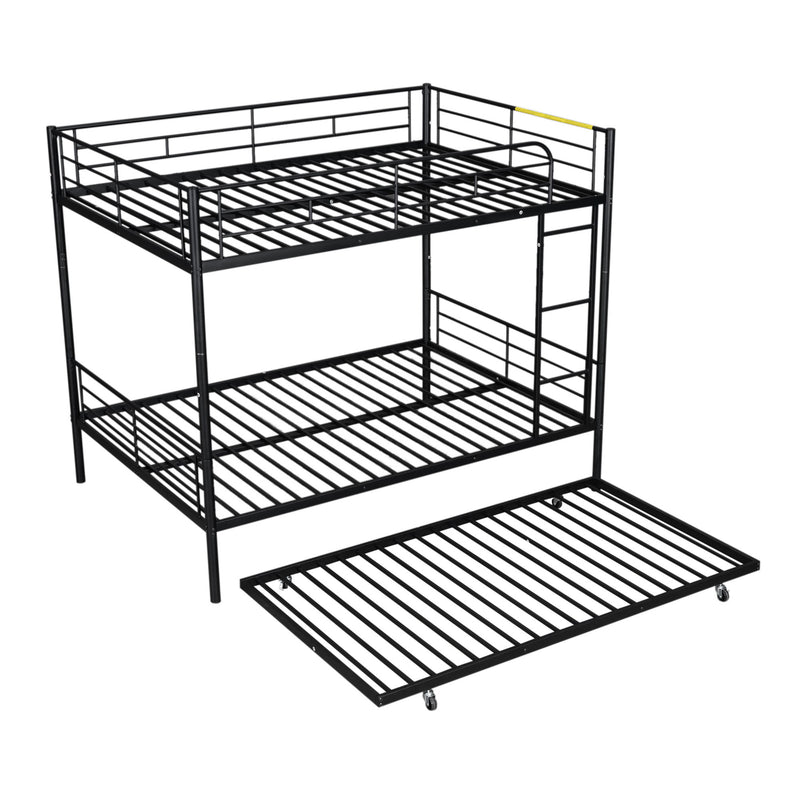 DreamHaus steel construction bunk bed with sturdy frame, featuring twin beds stacked vertically for space-saving sleeping arrangements.
