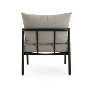 Leora - Modern Minimalist Round Tube Sofa Chair With Cushions - Beige / Black - R&R Furniture Gallery (Fountain Valley, CA)