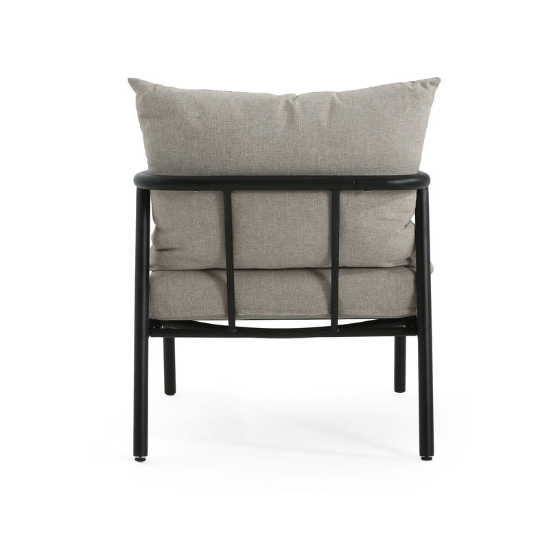 Leora - Modern Minimalist Round Tube Sofa Chair With Cushions - Beige / Black - R&R Furniture Gallery (Fountain Valley, CA)